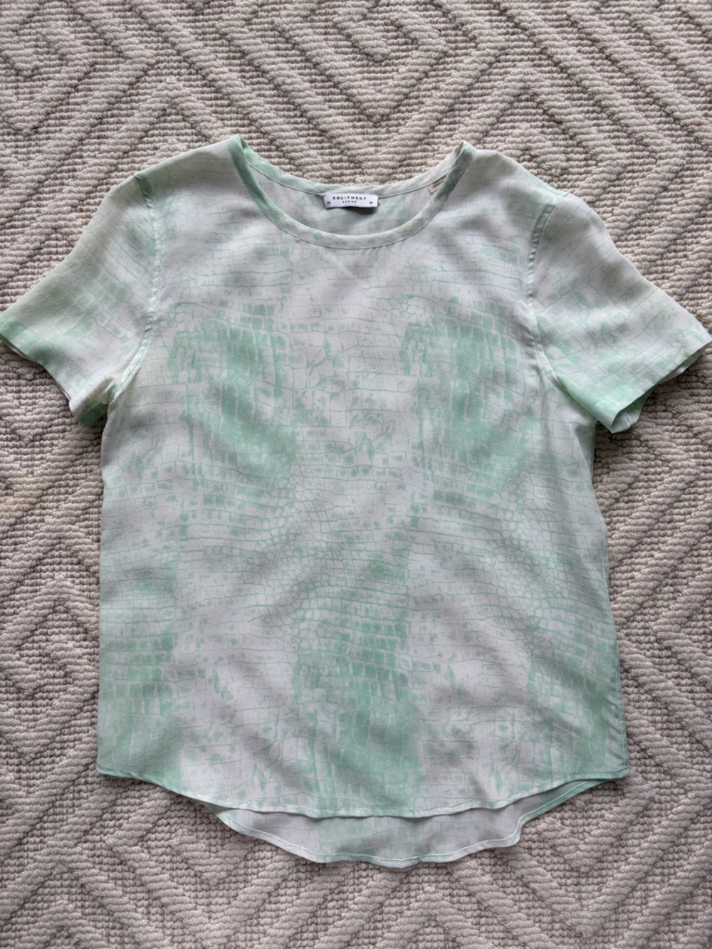 Equipment Mint Green Silk Short Sleeve Tee